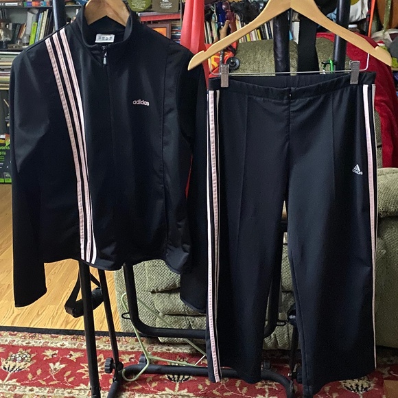 Adidas Jacket and Cropped Pants Track Suit - Picture 1 of 8